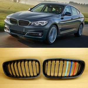 2014-2018 Shiny Black M-Color Fit BMW 3-Series F34 GT 328i 335i Front Grille - Picture 1 of 5