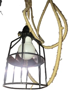 Farmhouse Ceiling Light Fixture Rustic Industrial Cage Hanging Pendant Lamp Cord - Picture 1 of 5