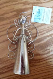 Campana artesanal "Praying Angel" plateada de regalo y arte real 6"" nueva con etiquetas - Imagen 1 de 5