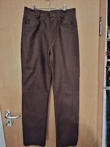 " MADDOX " Damen- LEDERJEANS / Nubuk- Lederhose in braun ca. Gr. 38 - Bild 1 von 7