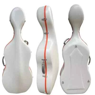 White strip cello case 4/4 with backstraps /Carbon fiber,Light weight 3kg - Image 1 of 4