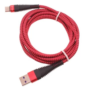 Type-C 6ft USB Cable Charger Cord Power Wire USB-C Long Red for Cell Phones - Picture 1 of 3