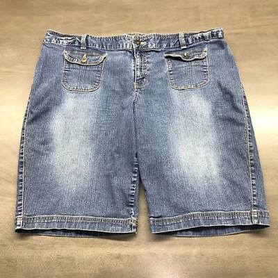 Shorts jeans azul elástico Cato feminino tamanho 22W  - Imagem 1 de 4