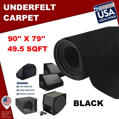 MGT Black Universal Automotive Carpet ft Wide High Quality 90"x79" Car/Truck Carpet