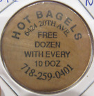 Vintage Hot Bagels New York City, NY Wooden Nickel - Token New York