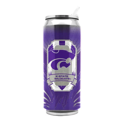 Kansas State Wildcats Stainless Steel 16.9oz Thermo Can [NEW] Mug Tumbler Coffee Cover
