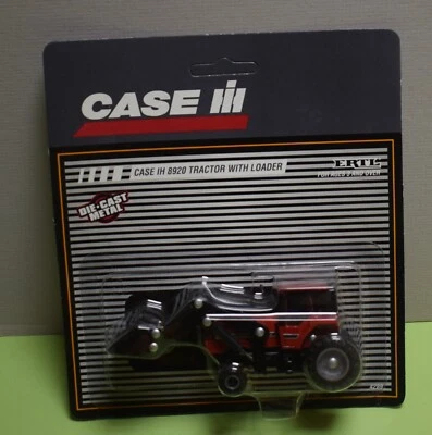 ERTL 1/64 Scale Case IH 8920 Tractor with Loader on Gray Striped Card - Image 1 of 4