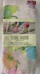 Floral Garden Set of 4 Napkins 19x19 multicolors new #1052 - Picture 1 of 7
