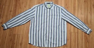 Tommy Bahama Men's Long Sleeve Blue Yellow Striped Botton-Up Shirt XL Beach - Picture 1 of 9