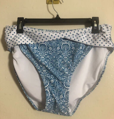 Aqua Couture Swim Bikini White And Blue Floral Color Size XL - Imagem 1 de 4
