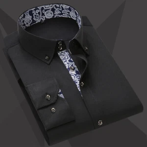 Mens Dress Shirts Clothes Long Sleeves Formal Business Button Down Casual Shirts - Picture 1 of 9