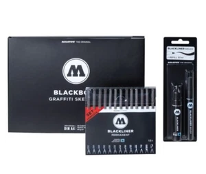 Molotow Blackliner Complete Bundle - Marker Pen Pack Sketchbook Refill Ink Set - Picture 1 of 6