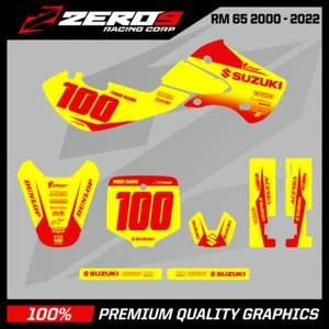 Kit de gráficos personalizado MX: SUZUKI RM65 2003 - 2005 - BLOQUE AMARILLO/ROJO - Imagen 1 de 6