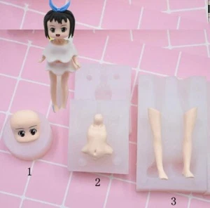 Silicone Doll Body Face Leg Mold Kit For Craft Clay Chocolate Sugarcraft Fondant - Picture 1 of 7