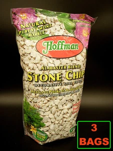 3 BOLSAS Hoffman ALABASTRO Piedra Chips Mezcla DECORATIVA Rocas Blancas Planta 2 Cuartos - Imagen 1 de 9