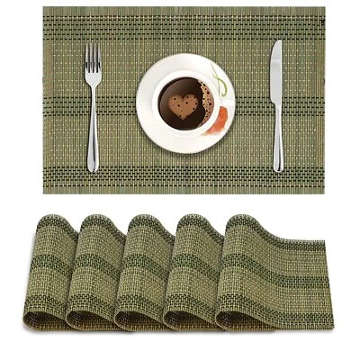 Bamboo Wooden Placemats Reversible  , 45x30 cm ,Set of 6 - Image 1 of 4