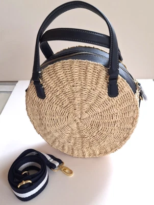 Talbots NWT Straw Summer Handbag Crossbody Satchel - Imagem 1 de 3