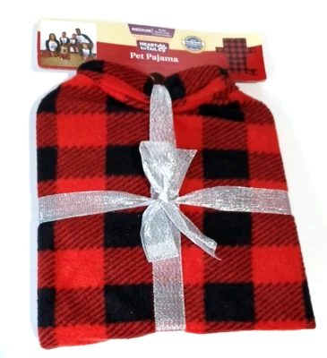 NEW w/Tags  Heart to Tail  Christmas Pet Pajamas  Red & Black Plaid Size Medium - Image 1 of 4