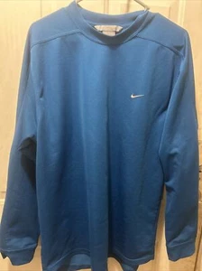 Camiseta de Colección Nike Para Hombre L Azul Manga Larga Poliéster Gris Swoosh Cuello Redondo - Imagen 1 de 5