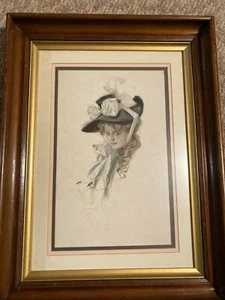 Harrison Fisher "THOSE BEWITCHING EYES" Antique Print  '06, 20.5 X 15.5  - Picture 1 of 5