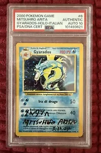 Pokemon Italian Holo Gyarados Base Set 6/102 PSA 10 Mitsuhiro Arita Autograph. - Picture 1 of 2