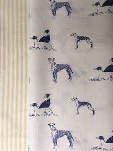 Emily Bond Long Dog & Stripe bundle 2 * FQ 50cm Square Lightweight Cotton New