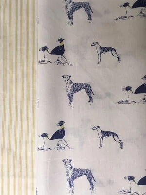 Emily Bond Long Dog & Stripe bundle 2 * 50cm x 60cm Wide Lightweight Cotton New - Image 1 of 4