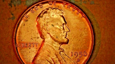 1956 D Wheat Penny (L) On Rim Error  - Image 1 of 4
