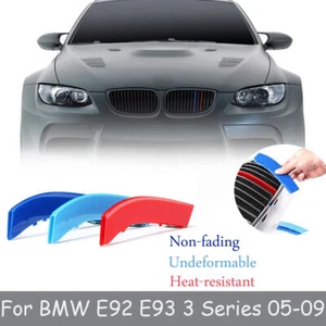 Autocollant Clip Bande Couverture Barre Calandre Tricolore pour BMW E92 E93 3er - Picture 1 of 8