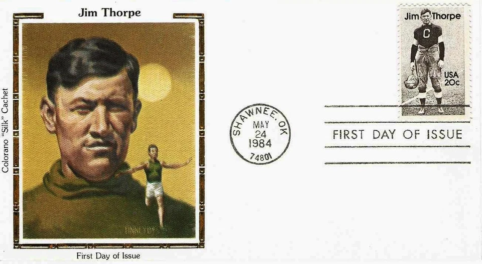 Jim Thorpe-All American #2089 FDC Colorano Silk Cachet M5180 - Image 1 of 1