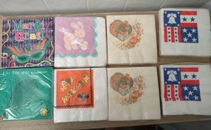 Lot of 8 Vintage Holiday Paper Napkins Tennis Beverage- Hallmark Gibson Etc - Picture 1 of 5