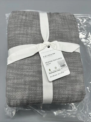 "Cortina forrada de algodón Pottery Barn 3 en 1 Seaton 50x108"" -Gris-Nueva" Foto 1 de 4