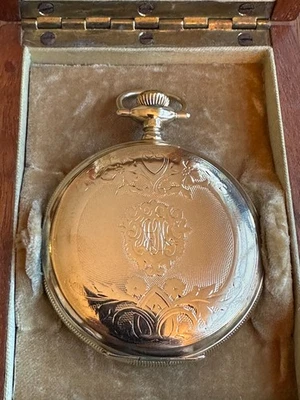 Reloj Bolsillo E. Howard Watch Co. 17 Jewel 16S YGF Caza Con Caja y Papel Foto 1 de 4