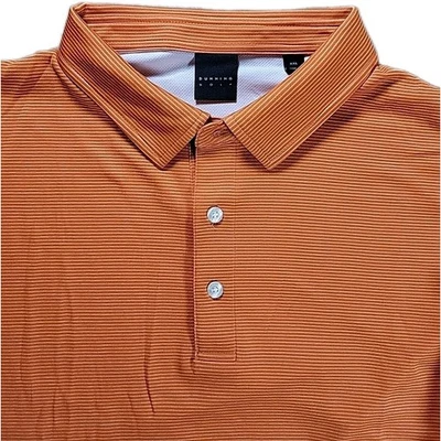Camisa de golf Dunning para hombre XXL NARANJA blanca a rayas polo elástica Foto 1 de 4