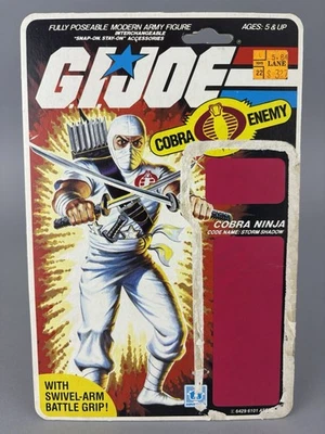 Hasbro GI Joe 1984 Cobra Enemy! Tarjeta de archivo posterior completa sin cortar Storm Shadow Foto 1 de 4