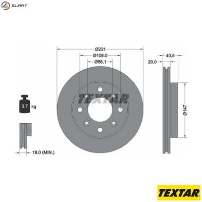 2x BRAKE DISC 92158900 FOR TATA ROVER 475DL/Si 1.4L 4cyl INDIGO14K2 1.4L 4cyl - Image 1 of 4