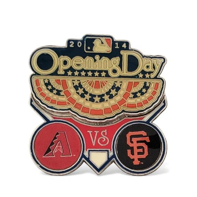 VTG 2014 MLB Opening Day Lapel Hat Pin Arizona Diamondbacks vs San Francisco - Image 1 of 4