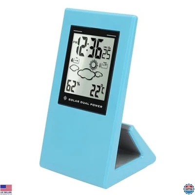 Reloj de Previsión Meteorológica con Energía Solar VGEBY - Pantalla LCD con Temperatura y Humedad Foto 1 de 4