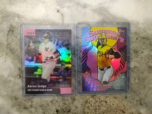 2025 Topps Series 2 Summer Superstars Paul Skenes #SS-34 Pink Foil & Aaron Judge - Picture 1 of 2