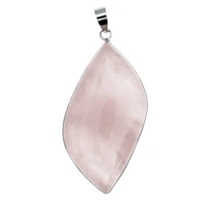 Rose Quartz Leaf Pendant Necklace, Crystal Healing Jewellery - Picture 1 of 6