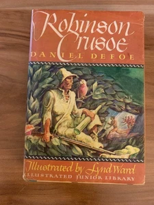 Robinson Crusoe lllustrated Junior Library Book w/Dust Jacket 1946 Daniel Defoe - Picture 1 of 9