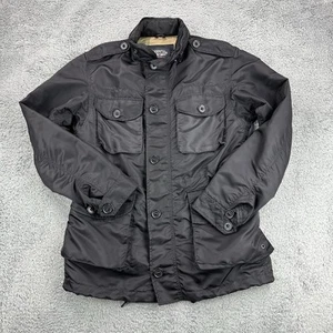 Cockpit USA Field Jacket Men Medium Black Nylon Parka Hood Lightweight Military - Picture 1 of 14