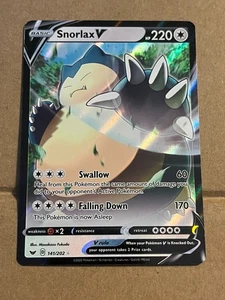 2020 POKEMON - SNORLAX V - SWORD & SHIELD HOLO 141/202 - Picture 1 of 2
