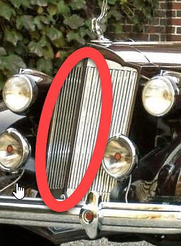 Barra central de rejilla Packard 1935-36 (Std.8, Su. 8, V12) - ¡BONITO! Foto 1 de 4