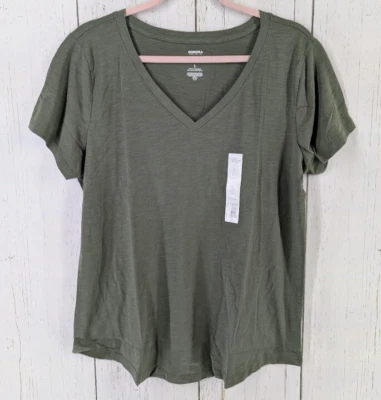 Camiseta Sonoma Talla Grande The Everyday Verde Oliva Cuello en V Manga Corta Nueva con Etiquetas Foto 1 de 4