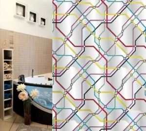 Metro Multicolor Shower Curtain 180 X 200 Cm. Multicolored, 100% PEVA, MetroPlan - Picture 1 of 3