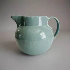 Unique Vintage Bybee Pottery Blue Matte Heavy Pitcher 7.25” - Picture 1 of 5