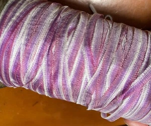 vintage embroidery trim 1900s silk flower 1/8" ribbon 1yd France purple berry - Picture 1 of 3