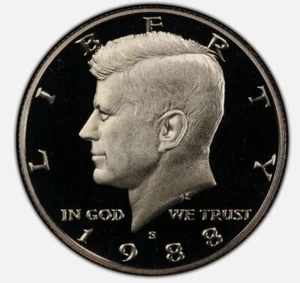 1988 S Kennedy Half Dollar Gem DCam Proof CN-Clad #G10025 - Picture 1 of 2