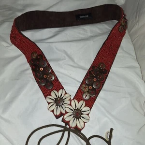 Express Bohemian Hippie Bindegürtel Perlen mit Muschelakzenten Einheitsgröße - Bild 1 von 4